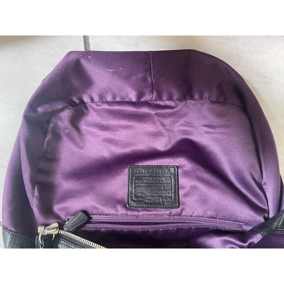 COACH SIGNATURE MIA OP ART TOTE SHOULDER BAG J1182-F15758 Black Purple Lining - Picture 14 of 16